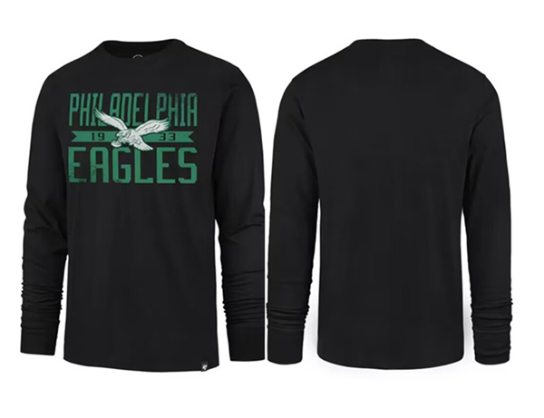 Men's Philadelphia Eagles Black Long Sleeve T-Shirt Men's Philadelphia Eagles Black Long Sleeve T-Shirt
